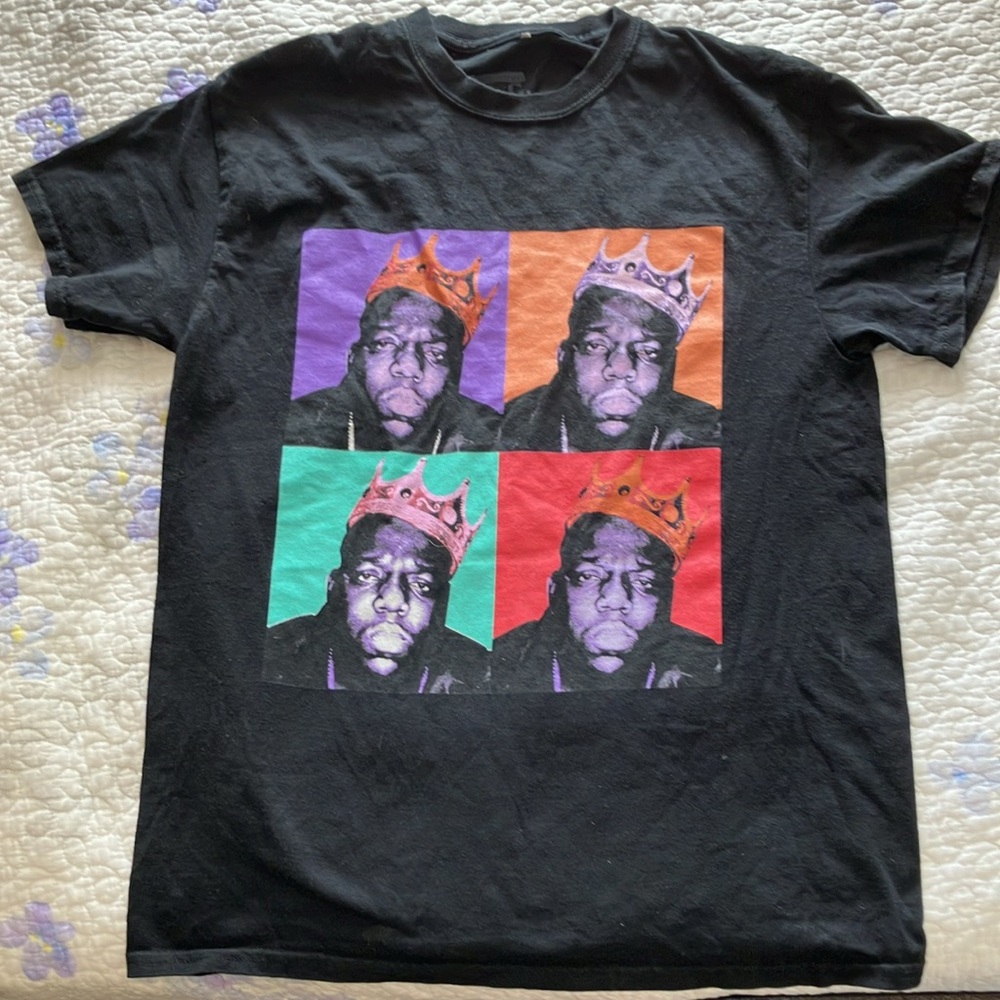 The Notorious B.I.G. Biggie Smalls black cotton graphic men's tee shirt